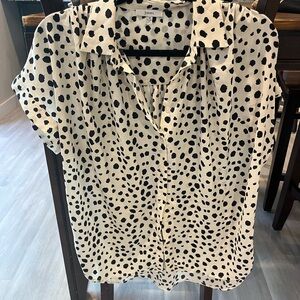 JODIFL Black and White Polka Dot Blouse